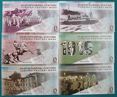 AC - TURKEY MUSTAFA KEMAL ATATURK 19 MAY 1919 ZERO EURO SOUVENIR BANKNOTE 6 PIECES SAME NUMBERED FULL SET - Other & Unclassified
