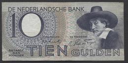 Netherlands 10 Gulden 4-1-1943 -22-4-1944 , No 2 BF 096867 - 03-11-1943, - See The 2 Scans For Condition.(Originalscan ) - 10 Florín Holandés (gulden)