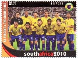 ST VINCENT MNH 1v Brazil Team World Cup Football Championship South Africa 2010 Futbol Soccer Fußball Calcio - 2010 – South Africa
