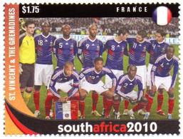 ST VINCENT MNH 1v France Team World Cup Football Championship South Africa 2010 Futbol Soccer Fußball Calcio - 2010 – Sud Africa