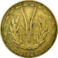 Monnaie, West African States, 5 Francs, 1974, Paris, TB, Aluminum-Nickel-Bronze - Côte-d'Ivoire