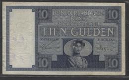 Netherlands  10 Gulden 1-3-1924 - 6-5-1932 - NR JV 007441 - 28 1c - See The 2 Scans For Condition.(Originalscan ) - 10 Florín Holandés (gulden)