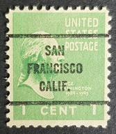 1938 - 1939 Presidential Issue, San Francisco California, Preoblitere, Precancel, United States Of America, USA, Used - Voorafgestempeld