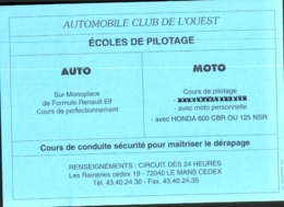 AUTOMOBILE CLUB DE L'OUEST , ACO , Circuit Les 24 Heures Du Mans Calendrier Des épreuves En 1995 - Le Mans