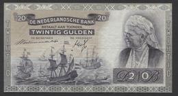 Netherlands  20 Gulden 09-07-1939 - 26-9-1945  NO: EH 080690  - See The 2 Scans For Condition.(Originalscan ) - 20 Florín Holandés (gulden)