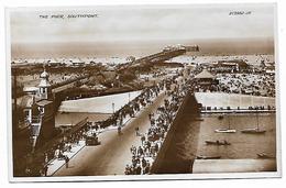 Real Photo Postcard, The Pier Southport, Street, Road, Boats, Old Car, People. - Southport