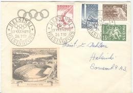 FINLAND Olympic Cover With Olympic Set With Olympic Cancel 26.7.52 R = Olympic Post Kiosk - Ete 1952: Helsinki