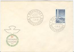 FINLAND Olympic Cover With Olympic Stamp With Olympic Cancel -3.8.52 = Head Postoffice Of The Closing Day - Verano 1952: Helsinki