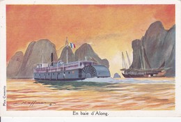 Thèmes > Illustrateur Haffner En Baie D'Along Bateau Vapeur - Haffner