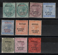 Indes - Nabha (prot.Britannique )1887 -  Service  N° Divers à Partir - Nabha