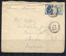 RUSSIA 1886 7 K. Stationery Envelope Used To England From Ekaterinoslav - Postwaardestukken