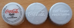 COCA COLA LIGHT - ESPAÑA. 3 TAPONES DIFERENTES. USADO - USED. - Limonade