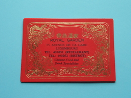 ROYAL GARDEN > Avenue De La Gare LUXEMBOURG Chinese Food And Drink ( See Photo For Detail ) ! - Visiting Cards