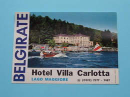 Hotel Villa Carlotta " BELGIRATE " Lago Maggiore ( Etiket / See Photo For Detail ) ! - Visiting Cards