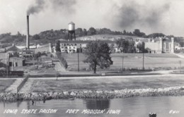 Fort Madison Iowa State Prison Grounds, C1950s Vintage Real Photo Postcard - Prison
