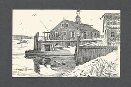 CAPE COD - MASSACHUSETTS - CAPE COD FISH PIER REPRODUCED FRON AN ORIGINAL PRINT BY ARTIST ROBERT BROOKS - Cape Cod