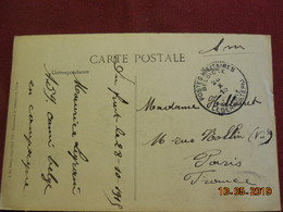 Carte De 1915 à Destination De La Paris (cachet Postes Militaires ) - Brieven En Documenten