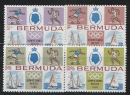 1968 MEXICO CITY  OLYMPIC STAMPS COMP SET  FROM BERMUDA/ SPORTS/FOOTBALL,ATHLETICS,ROWING - Zomer 1968: Mexico-City