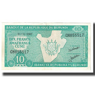 Billet, Burundi, 10 Francs, 2007, 2007-11-01, KM:33e, TTB - Burundi