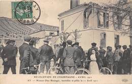 51-AY-MAISON OTTO BINSSENGER INCENDIEE ET PILLEE   -REVOLUTION EN CHAMPAGE 1911 - Ay En Champagne