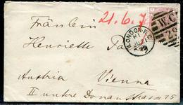 GRANDE BRETAGNE - N° 56 / LETTRE OBL. GC 29 DE LONDON LE 21/6/1879 POUR VIENNE - TB - Covers & Documents