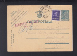 Romania Stationery Uprated To OPM 32 Censor Tg. Jiu 1942 - Lettres 2ème Guerre Mondiale