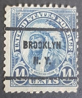 1923, American Indian, Brooklyn New York, Preoblitere, Precancel, Vorausentwertung,United States Of America, USA - Voorafgestempeld