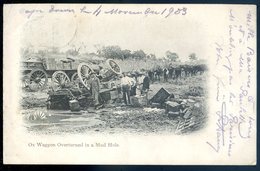 Cpa Afrique Du Sud South Africa , Rhodésie Rhodesia , Ox Waggon Overturned In A Mud Hole ----  Envoyée De Cape Town AFS7 - Afrique Du Sud