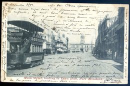 Cpa Afrique Du Sud South Africa , Port Elizabeth Main Street , Looking To Town Hall --  Envoyée De Cape Town AFS7 - Afrique Du Sud