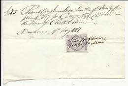 One Penny , GRANDE BRETAGNE , GREAT BRITAIN , 1866 , Timbre Fiscal N° YT : 1 De 1862 , Sur Reçu - Revenue Stamps