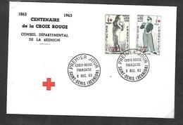 Réunion   FDC Croix - Rouge Centenaire De La Croix Rouge  08  12 1963  Saint Denis - Lettres & Documents