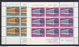 Yugoslavia Republic 1969 Europa - CEPT Mi#1361-1362 II Mint Never Hinged Kleinbogen (Minisheet), Rarer Type, Cat 150 Eur - Ungebraucht