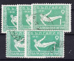 Bulgaria 1931 Sport Balkan Games Gymnastic Mi#242 Used 5 Pieces - Gebraucht