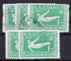 Bulgaria 1931 Sport Balkan Games Gymnastic Mi#242 Used 5 Pieces - Oblitérés