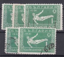 Bulgaria 1931 Sport Balkan Games Gymnastic Mi#242 Used 5 Pieces - Gebruikt