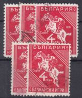 Bulgaria 1931 Sport Balkan Games Horse Riding Mi#244 Used 5 Pieces - Gebruikt