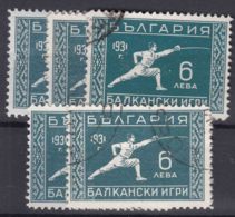 Bulgaria 1931 Sport Balkan Games Cravling Mi#245 Used 5 Pieces - Gebruikt