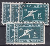 Bulgaria 1931 Sport Balkan Games Cravling Mi#245 Used 5 Pieces - Usados