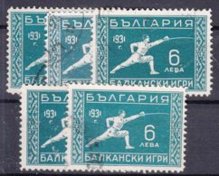 Bulgaria 1931 Sport Balkan Games Cravling Mi#245 Used 5 Pieces - Usados