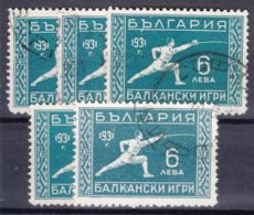 Bulgaria 1931 Sport Balkan Games Cravling Mi#245 Used 5 Pieces - Usati
