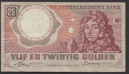 Netherlands  25 Gulden 10-4-1955 - NO: BQZ 054378  - See The 2 Scans For Condition.(Originalscan ) - 25 Gulden