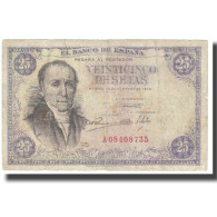 Billet, Espagne, 25 Pesetas, 1946, 1946-02-19, KM:130a, TB - 25 Peseten