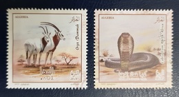 ALGERIA ALGERIE 2019 FAUNA PROTECTED SPECIES SNAKES REPTILES SERPENTS COBRA ORYX DAMMAH GAZELLE FAUNE SET OF 2 VAL MNH - Serpents