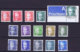Denmark; 15 Used Queen Margrethe II; 1 With A-Priority Label. - Lotes & Colecciones