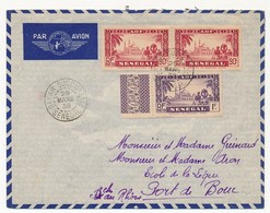 SENEGAL - Belle Enveloppe Affr. Composé - Dakar Sucoursale 1938 - Storia Postale