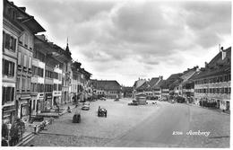 AARBERG → Dorfplatz Mit Oldtimer, Fotokarte Anno 1956 - Aarberg