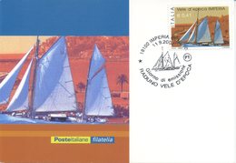 ITALIA - FDC MAXIMUM CARD 2002 - VELE D'EPOCA - IMPERIA - ANNULLO SPECIALE - Cartoline Maximum