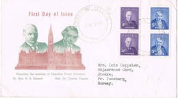 32682. Carta EDMONTON (Alberta) 1955. BENNETT And TUPPER Ministers - Brieven En Documenten