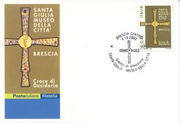 ITALIA - FDC MAXIMUM CARD 2002 - MUSEO BRESCIA - CROCE DEL DESIDERIO - ANNULLO SPECIALE - Cartoline Maximum