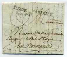 MP   PORT PAYE  MARSEILLE + PPPP / Dept 12 Bouches Du Rhône / 1784 - 1701-1800: Precursors XVIII